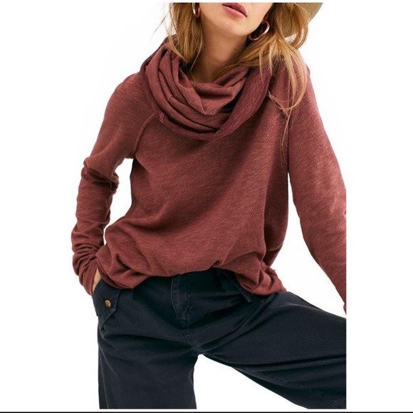 Free People Beach Cocoon Cowl Neck Pullover Top
